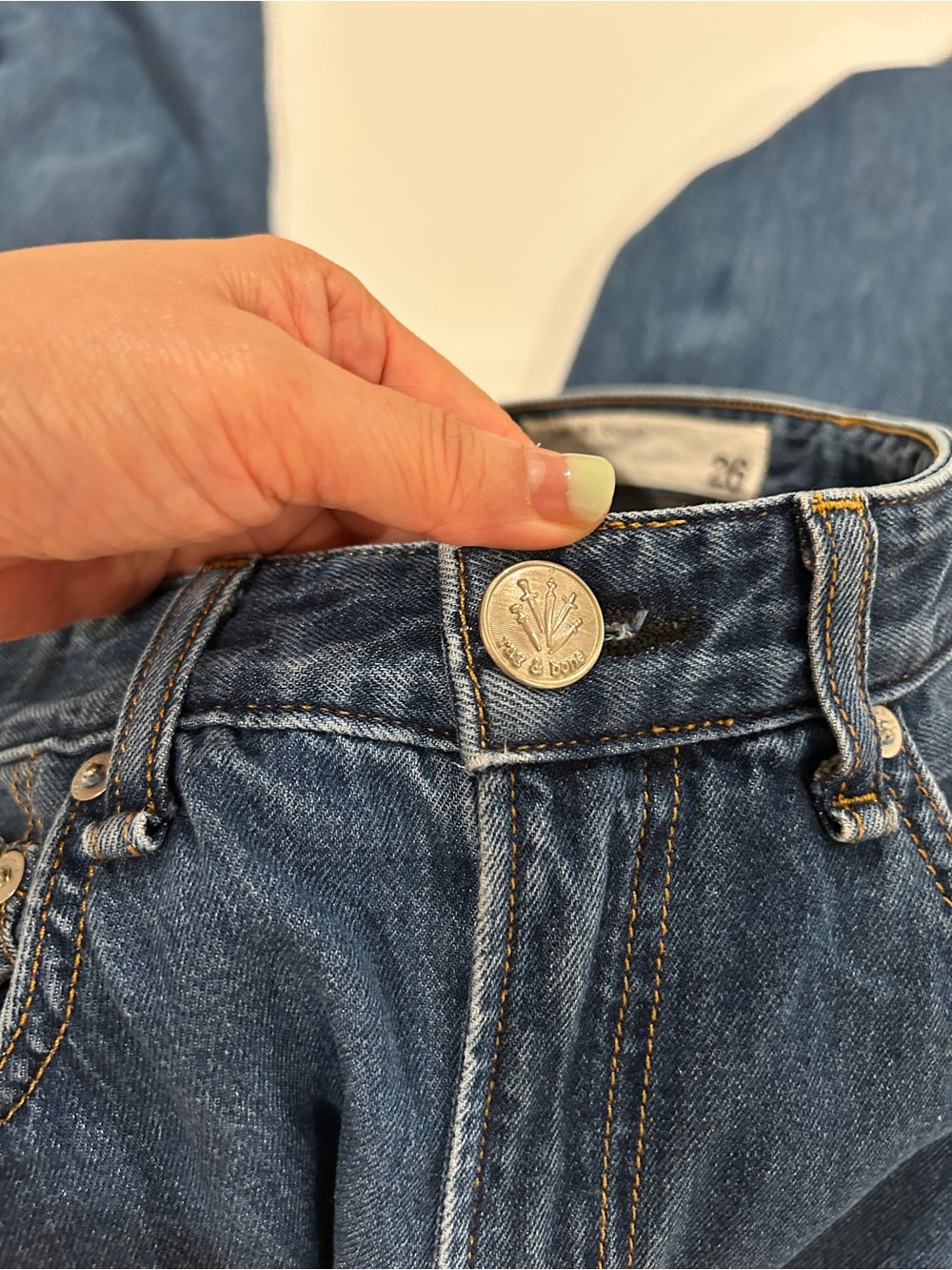 rag & bone Dark Blue Wide-Leg Jeans - Picture 6 of 6